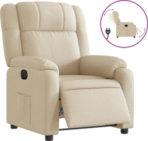 vidaXL vidaXL Elektryczny fotel rozkładany, kremowy, obity tkaniną 2