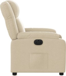 vidaXL vidaXL Elektryczny fotel rozkładany, kremowy, obity tkaniną 10