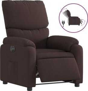 vidaXL vidaXL Elektryczny fotel rozkładany, ciemnobrązowy, obity tkaniną 2