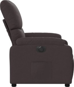vidaXL vidaXL Elektryczny fotel rozkładany, ciemnobrązowy, obity tkaniną 10