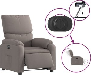 vidaXL vidaXL Elektryczny fotel rozkładany, kolor taupe, obity tkaniną 6