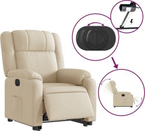 vidaXL vidaXL Podnoszony fotel masujący, elektryczny, rozkładany, kremowy 6