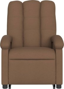 vidaXL vidaXL Podnoszony fotel masujący, rozkładany, brązowy, obity tkaniną 8