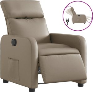vidaXL vidaXL Elektryczny fotel rozkładany, cappuccino, obity sztuczną skórą 2