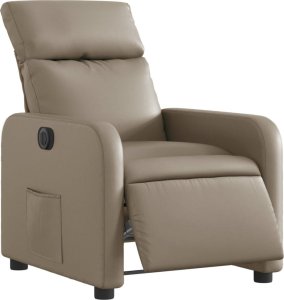vidaXL vidaXL Elektryczny fotel rozkładany, cappuccino, obity sztuczną skórą 3