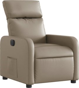vidaXL vidaXL Elektryczny fotel rozkładany, cappuccino, obity sztuczną skórą 4