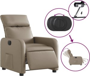 vidaXL vidaXL Elektryczny fotel rozkładany, cappuccino, obity sztuczną skórą 6