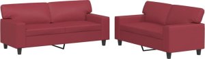 vidaXL vidaXL 2-cz. komplet wypoczynkowy, winna czerwień, sztuczna skóra 2