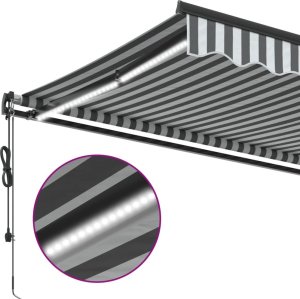 vidaXL vidaXL Automatyczna markiza z LED, antracytowo-biała, 400x350 cm 8