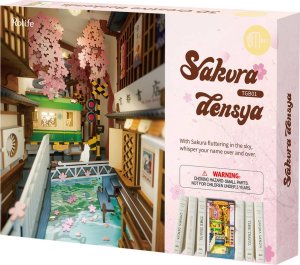 Robotime ROBOTIME Składany Drewniany Model LED - Book Nook Sakura Densya 4