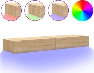 vidaXL vidaXL Szafki telewizyjne z LED, 2 szt., dąb sonoma, 60x35x15,5 cm 2