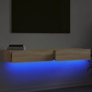 vidaXL vidaXL Szafki telewizyjne z LED, 2 szt., dąb sonoma, 60x35x15,5 cm 4