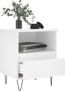 vidaXL vidaXL Szafka nocna, biała, 40x35x50 cm, materiał drewnopochodny 4