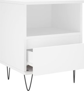 vidaXL vidaXL Szafka nocna, biała, 40x35x50 cm, materiał drewnopochodny 5