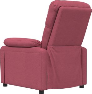 vidaXL vidaXL Fotel z masażem, winna czerwień, tkanina 5