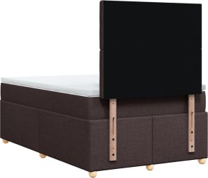 vidaXL Łóżko kontynentalne z materacem, ciemnobrązowe, 120x190 cm 6
