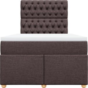 vidaXL Łóżko kontynentalne z materacem, ciemnobrązowe, 120x190 cm 4