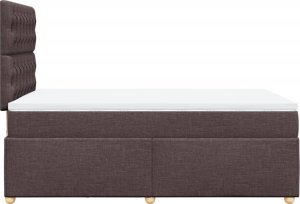 vidaXL Łóżko kontynentalne z materacem, ciemnobrązowe, 120x190 cm 5
