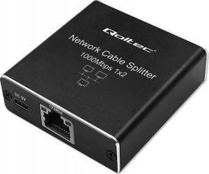 Qoltec Rozdzielacz Splitter mini SWITCH 1x2 port RJ45 | 1000Mbps | USB-C| Aluminium 4