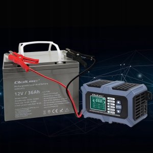 Ładowarka Qoltec Inteligentna mikroprocesorowa ładowarka z testerem baterii i funkcją naprawy 12V | 6A | LCD | Prostownik do akumulatora AGM LiFePO4 GEL 3