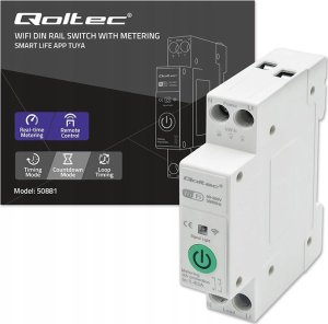 Qoltec Przekaźnik Wi-Fi 63A na szynę DIN z licznikiem energii elektrycznej | TUYA | SMART LIFE 4