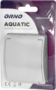 Orno Gniazdo pojedyncze 2P+Z AQUATIC, IP44, białe 2