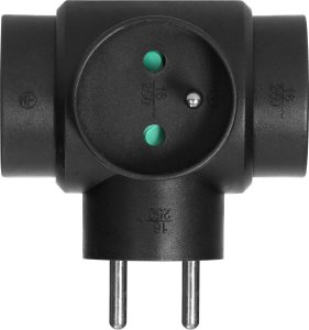 Orno Rozgałęźnik 3x2P+Z, czarny 3