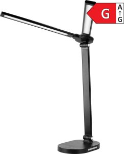 Lampka biurkowa Orno ERGO LED, lampka biurkowa z ładowarką USB, 8W, 400lm, 3000-4000-6000K, zmiana barwy światła, funkcja ściemniania, czarna 1