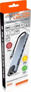 Media-Tech MEDIA-TECH HUB USB 8 IN 1 GIGA LAN HUB MT5046 3