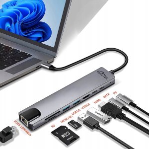 Media-Tech MEDIA-TECH HUB USB 8 IN 1 GIGA LAN HUB MT5046 8