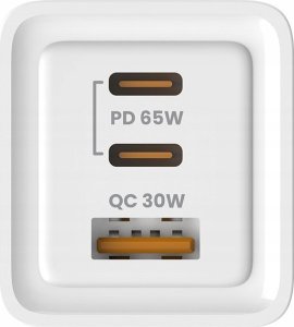 Ładowarka Savio Ładowarka sieciowa 65W Savio GaN LA-07 z kablem USB-A- USB typ C 1 m, biała 2