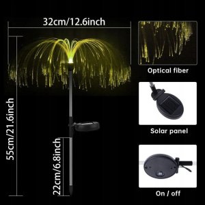 Omisport 2x LAMPA SOLARNA MEDUZA ŚWIATŁOWÓD 55CM fajerwerki 5