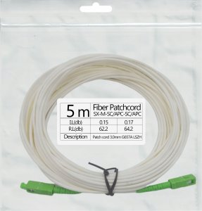 Patchcord światłowód kabel SC/APC-SC/APC 5m simple 1