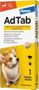 Elanco AdTab Tabletka na Kleszcze i Pchły dla Psa 5,5-11kg 1szt 1