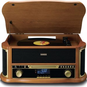 Gramofon Lenco LENCO TCD-2571 Plattenspieler Holzgeh. USB Kassette DAB+, Holz 4