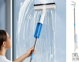 Mop Verk Mop płaski ze spryskiwaczem spray ściągaczka do okien myjka 3x nakładki 2w1 2