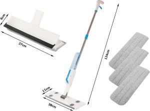 Mop Verk Mop płaski ze spryskiwaczem spray ściągaczka do okien myjka 3x nakładki 2w1 10