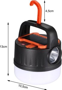 Verk Lampa kempingowa biwakowa akumulatorowa led usb turystyczna solarna hak Lampa kempingowa biwakowa akumulatorowa led usb turystyczna solarna hak 7
