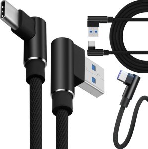 Kabel USB Verk Kabel przewód usb usb-c typ c kątowy do ładowania qc do telefonu 1m Kabel przewód usb usb-c typ c kątowy do ładowania qc do telefonu 1m 1
