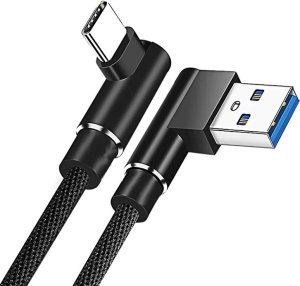 Kabel USB Verk Kabel przewód usb usb-c typ c kątowy do ładowania qc do telefonu 1m Kabel przewód usb usb-c typ c kątowy do ładowania qc do telefonu 1m 4