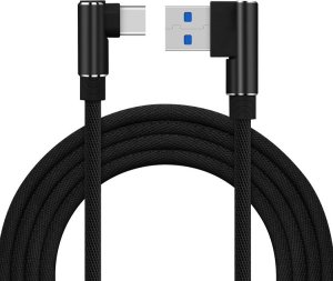 Kabel USB Verk Kabel przewód usb usb-c typ c kątowy do ładowania qc do telefonu 1m Kabel przewód usb usb-c typ c kątowy do ładowania qc do telefonu 1m 5