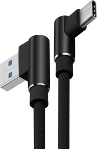 Kabel USB Verk Kabel przewód usb usb-c typ c kątowy do ładowania qc do telefonu 1m Kabel przewód usb usb-c typ c kątowy do ładowania qc do telefonu 1m 6