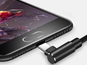 Kabel USB Verk Kabel przewód usb usb-c typ c kątowy do ładowania qc do telefonu 1m Kabel przewód usb usb-c typ c kątowy do ładowania qc do telefonu 1m 7