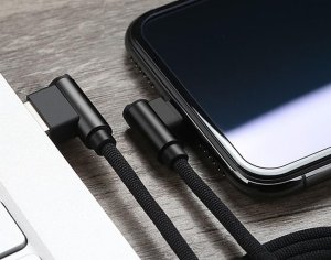Kabel USB Verk Kabel przewód usb usb-c typ c kątowy do ładowania qc do telefonu 1m Kabel przewód usb usb-c typ c kątowy do ładowania qc do telefonu 1m 8