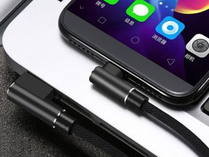 Kabel USB Verk Kabel przewód usb usb-c typ c kątowy do ładowania qc do telefonu 1m Kabel przewód usb usb-c typ c kątowy do ładowania qc do telefonu 1m 9