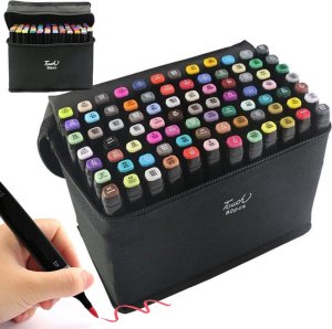 Verk Markery alkoholowe touch zestaw 80szt torba etui Markery alkoholowe touch zestaw 80szt torba etui 1