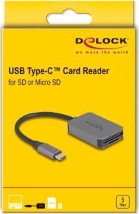 Czytnik Delock Delock - Kartenleser (microSD, SD) - USB-C 2