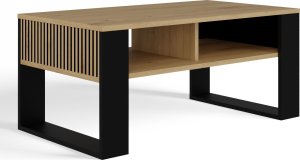 Topeshop STOLIK KAWOWY ŁAWA MODERN 2P SLIM DĄB ARTISAN CZERŃ LAMELE 5