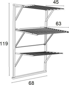 NPC Polska Arredamenti Suszarka na pranie naścienna KARIM 119x68x63 cm biała 6