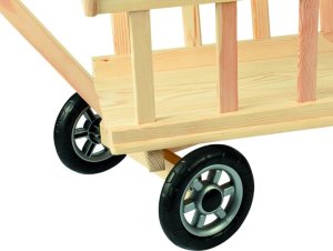DREWNIANY WÓZ DRABINIASTY WÓZEK SKRĘTNE KOŁA 3